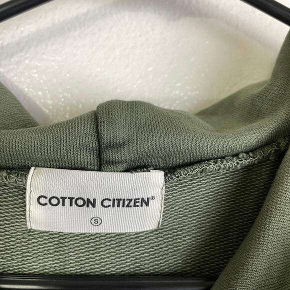 Cotton Citizen Hoodie Sweatshirt Small Green Pullover French Terry Short Sleeve - Picture 6 of 9